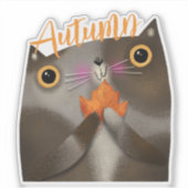 Herbstleaf Cat Halloween Erntedank Herbstdekor Aufkleber (Vorderseite)