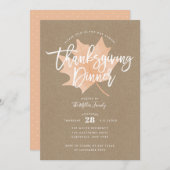 Herbstleaf Chic Rustic Erntedank Dinner Einladung (Vorne/Hinten)