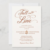 Herbstleaf Dusche in Liebe Terracotta Einladung (Vorderseite)