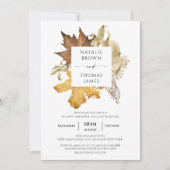 Herbstleaf | Elegante Aquarellfarben-Hochzeit im H Einladung (Vorderseite)