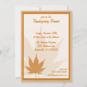 Herbstleaf Erntedank Abendessen Party Einladung (Rückseite)