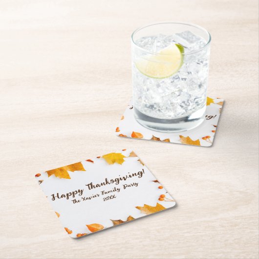 Herbstleaf Erntedank Dinner Party Rechteckiger Pappuntersetzer (Vor Ort)