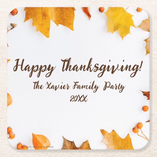 Herbstleaf Erntedank Dinner Party Rechteckiger Pappuntersetzer (Vorderseite)