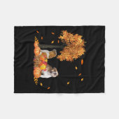 Herbstleaf Fall Dog Lover Halloween Erntedank Fleecedecke (Vorderseite (Horizontal))