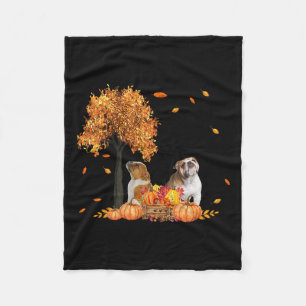 Herbstleaf Fall Dog Lover Halloween Erntedank Fleecedecke