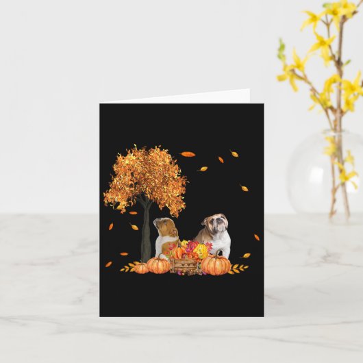 Herbstleaf Fall Dog Lover Halloween Erntedank Karte (Gelbe Blume)