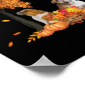 Herbstleaf Fall Dog Lover Halloween Erntedank Poster (Ecke)