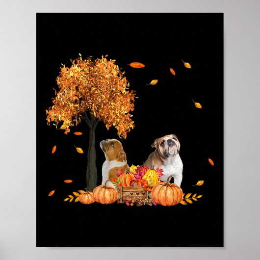 Herbstleaf Fall Dog Lover Halloween Erntedank Poster (Vorne)