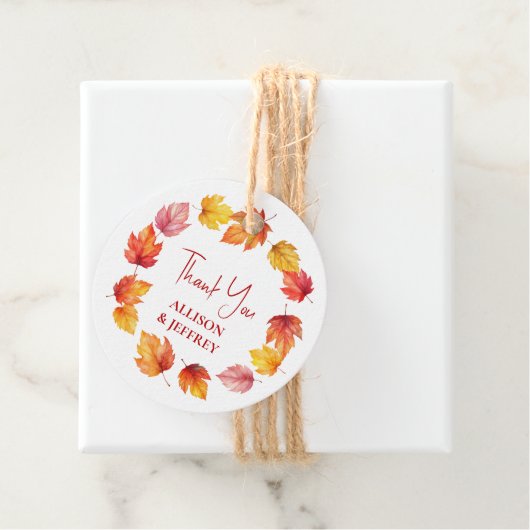 Herbstleaf Fall Moderne Hochzeitbrust Geschenkanhänger (Beispiel)