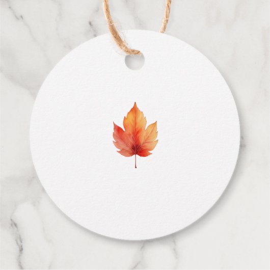 Herbstleaf Fall Moderne Hochzeitbrust Geschenkanhänger (Rückseite)