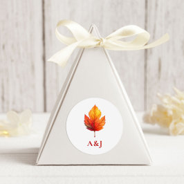 Herbstleaf Fall Moderner Hochzeitsturm Runder Aufkleber