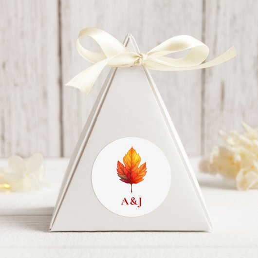 Herbstleaf Fall Moderner Hochzeitsturm Runder Aufkleber
