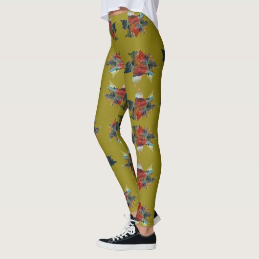 Herbstleaf, farbenfrohe Leggings (Links)
