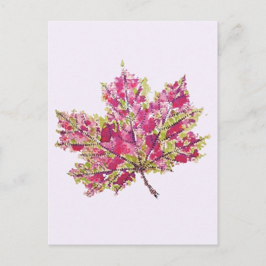Herbstleaf farbenfrohe Wasserfarbe Boho Postkarte (Vorderseite)