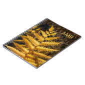 Herbstleaf Golden Fern Foto mit Monogramm Notizblock (Linke Seite)
