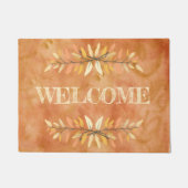 Herbstleaf Grenzen Willkommen Saisonfarben nach Ma Fußmatte (Vorderseite)