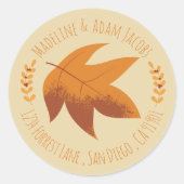 Herbstleaf Herbst Vereinzelt Rücksendeadresse Stic Runder Aufkleber (Vorderseite)