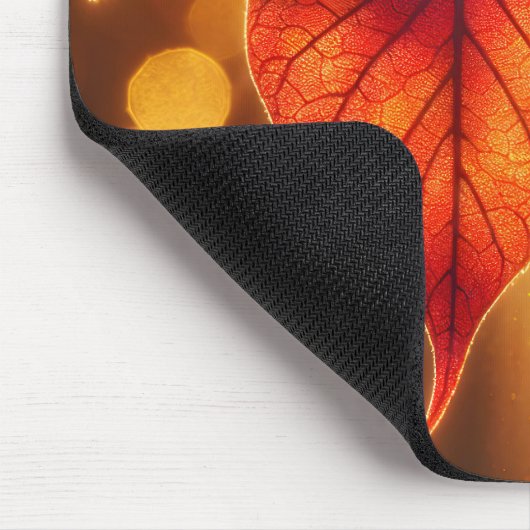 Herbstleaf Herz mit Sonnenschein Mousepad (Ecke)