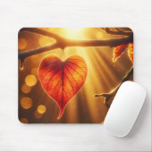 Herbstleaf Herz mit Sonnenschein Mousepad (Mit Mouse)