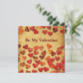 Herbstleaf Herz - Valentine Karte (Stehend Vorderseite)