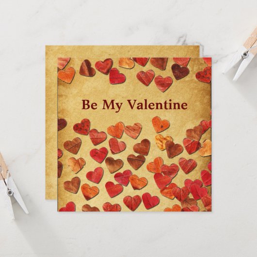 Herbstleaf Herz - Valentine Karte (Vorderseite/Rückseite Beispiel)