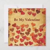 Herbstleaf Herz - Valentine Karte (Vorderseite)