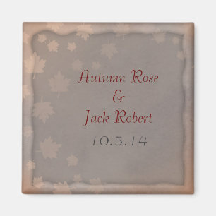 Herbstleaf-Hochzeit im Herbst Gunst Save the Date Magnet