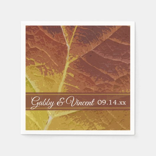 Herbstleaf-Hochzeit Serviette (Vorderseite)