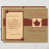 Herbstleaf-Hochzeitsprogramm (Vorne/Hinten)