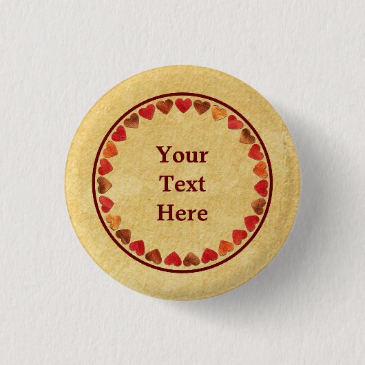 Herbstleaf hört auf altes Papier Button (Vorderseite)