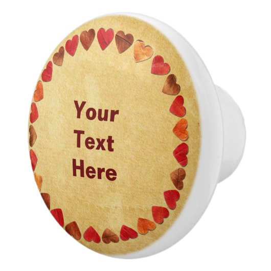 Herbstleaf hört auf altes Papier Keramikknauf (Rechts)