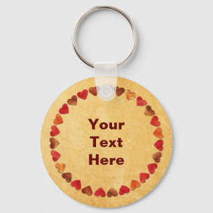 Herbstleaf hört auf altes Papier Schlüsselanhänger