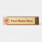 Herbstleaf hört auf altes Papier Schreibtischnamensplakette (Vorderseite )