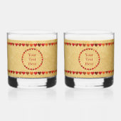 Herbstleaf hört auf altes Papier Whiskyglas (Rückseite)