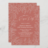 Herbstleaf | Jubiläum der modernen Hochzeit im Her Einladung (Vorne/Hinten)