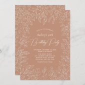 Herbstleaf | Modern Fall Adult Birthday Party Einladung (Vorne/Hinten)