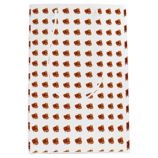 Herbstleaf-Muster - elegant weißes botanisches Mus Mittlere Geschenktüte (Vorderseite)