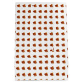 Herbstleaf-Muster - elegant weißes botanisches Mus Mittlere Geschenktüte (Rückseite)