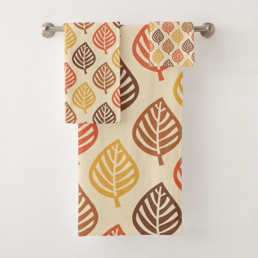 Herbstleaf Muster in Herbstfarben Badhandtuch Set (Insitu)