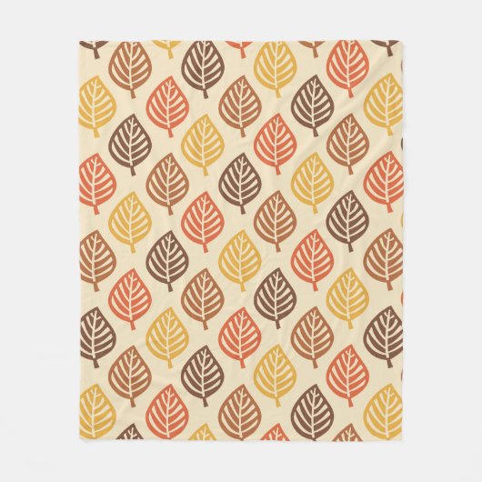 Herbstleaf Muster in Herbstfarben Fleecedecke (Vorderseite)