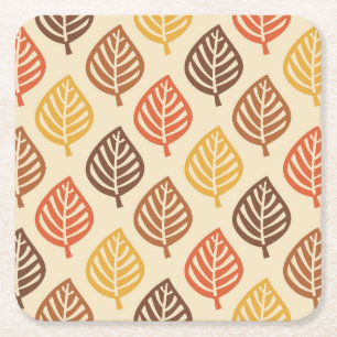 Herbstleaf Muster in Herbstfarben Rechteckiger Pappuntersetzer