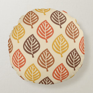 Herbstleaf Muster in Herbstfarben Rundes Kissen
