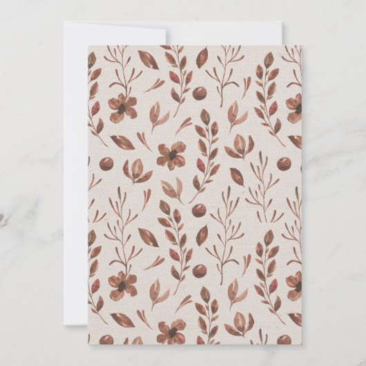 Herbstleaf | Neutrale Wasserfarbendusche Einladung (Rückseite)