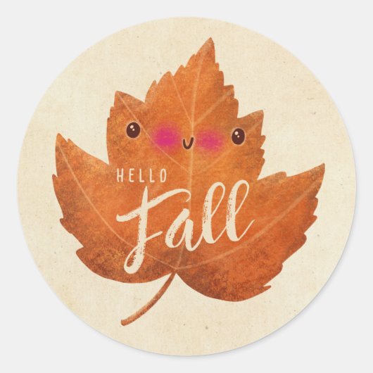 Herbstleaf Niedlicher Halloween-Erntedank Fall Runder Aufkleber (Vorderseite)