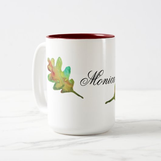 Herbstleaf Personalisiert Zweifarbige Tasse (Vorderseite Links)