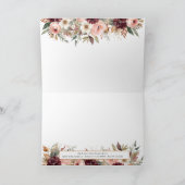 Herbstleaf Pink Floral Fall Wreath Baby Vielen Dan Karte (Innenseite)