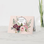 Herbstleaf Pink Floral Fall Wreath Baby Vielen Dan Karte (Vorderseite)