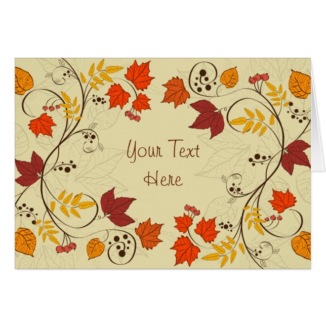 Herbstleaf Reben mit anpassbarem Text (Vorderseite (Horizontal))
