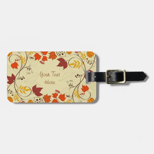 Herbstleaf Reben mit anpassbarem Text Gepäckanhänger (Vorderseite horizontal)