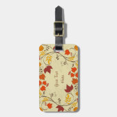 Herbstleaf Reben mit anpassbarem Text Gepäckanhänger (Vorderseite vertikal)